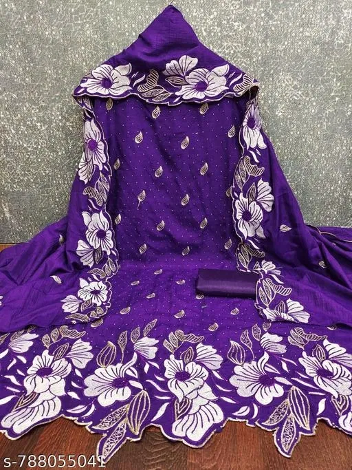 Embroidered Floral Patiala for Women (7.05 meter (4XL)) (6.05 meter (M)