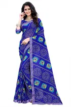 कानूड़ा फैंसी विमेंस जॉर्जेट फ्लावर प्रिंटेड साड़ी 