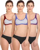 Pibu वीमेन कॉटन ब्रा पैंटी सेट 
