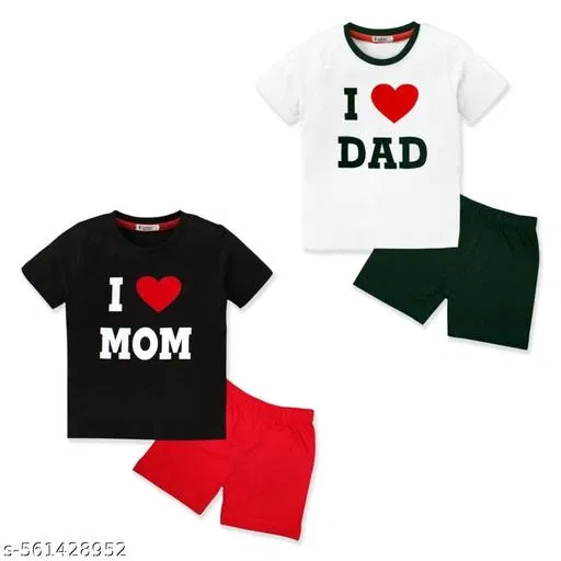 Cotton Blend Printed Clothing Set for Boys, Multicolour, Pack Of 2 (0-1 Months)