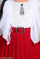 Self Design Chiffon Fit And Flare Dress for Girls 
