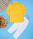 Floral Show Button Cotton Kurta Set for Boys 