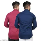 Cotton Blend Solid Shirts for Men, Multicolor 