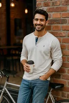 Cotton Solid T-Shirt for Men, White 