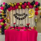 Cocktail Theme 9th Birthday Balloon Decoration Kit , Multicolor, Pack Of 70