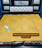 PVC Double Bed Mattress Protector (Mustard, 72x75 inches)