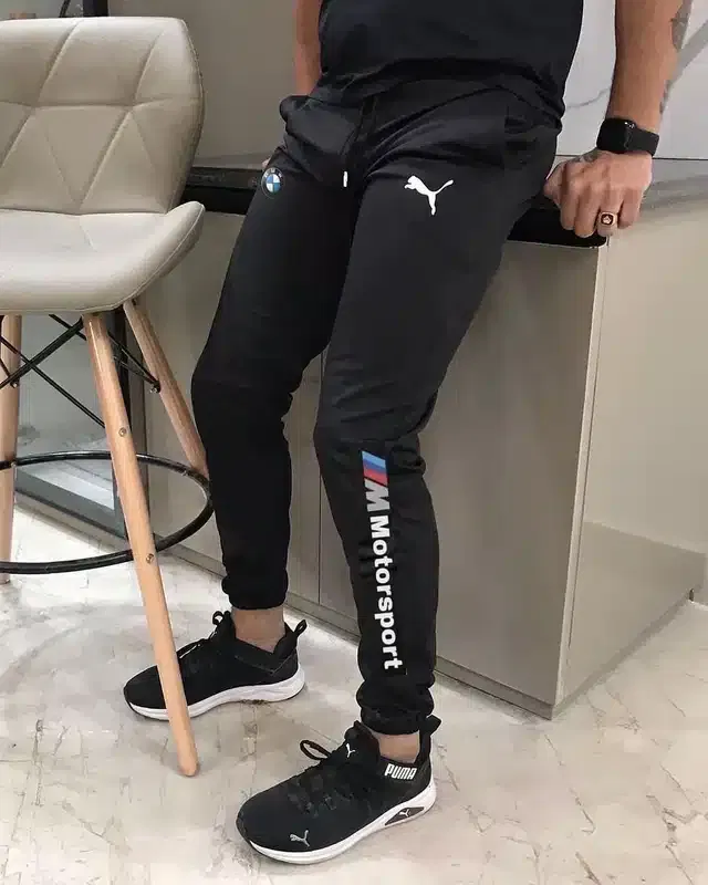 Lycra Track Pant for Men (Black, XXL)