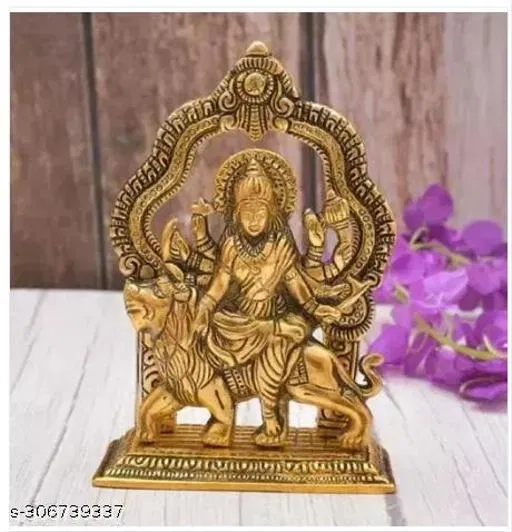 Brass Durga Idol (Yellow)