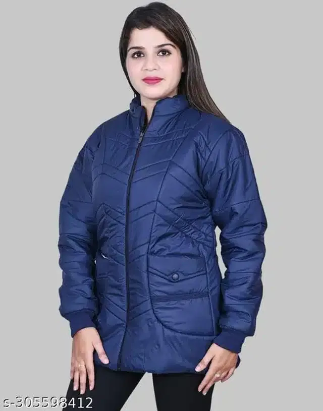 Nylon Jacket for Women (Blue, XL)