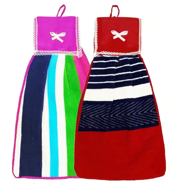 Cotton Hanging Hand Towel (Multicolor, Pack of 2)