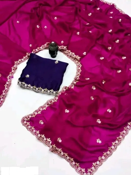Sana Silk Self Design Saree for Women, Pink (6.3 m)