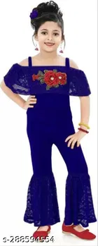 Cotton Blend Printed Jumpsuit for Girls 