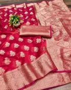 Organza Zari Woven Saree for Women 