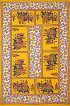 Jaipuri Cotton Single Bedsheet with 1 Pillow Covers | 58x80 Inch | Folks | Traditional Rajasthani Print