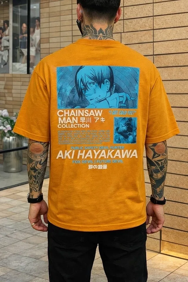 Cotton Printed T-shirt for Men, Yellow (XL)