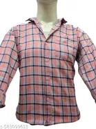 Cotton Blend Checkred Shirt for Men, Pink 