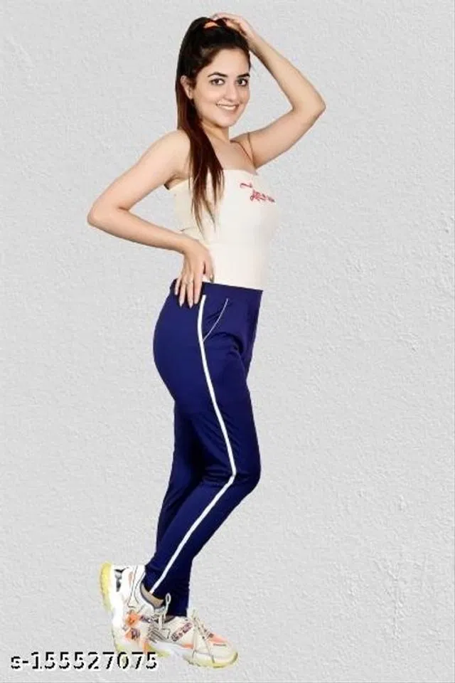 Cotton Blend Trouser for Women (Blue, 28)