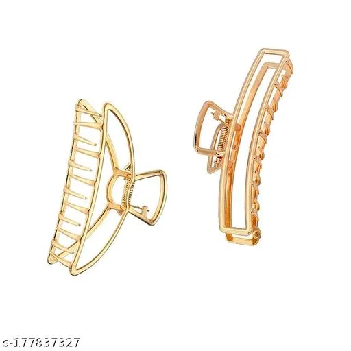Hair Clips for Women (Gold, 2 Pcs)