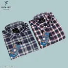 Cotton Blend Checked Shirts for Men, Multicolor 
