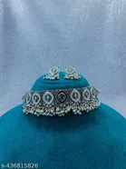 Diva Oxidized Silver Mirror Jewelry Set for Women