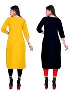 Crepe Solid Kurtis for Women 
