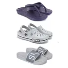 Combo of Clogs with Sliders & Flipflops for Men (Multicolor, 7) (Set of 3)