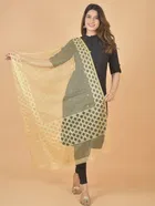 Net Solid Dupatta for Women 