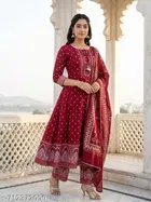 Printed Acrylic Kurta Set for Women 