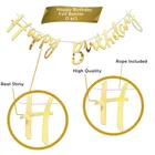 Happy Birthday Decoration Kit With Golden Balloons & Artificial Leaves 
