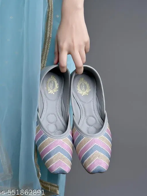 Shoetopia Solid Synthetic Ballerinas (Grey, 11 to 12 Years)