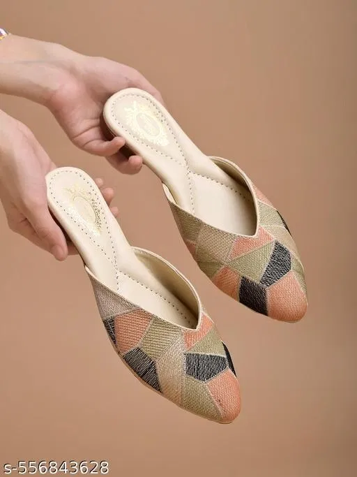 Colorblocked Comfort Heels for Women (Multicolor, 7.0)
