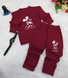 Cotton Blend Printed Clothings Set for Girls,  (Brown, 4-5 Years)