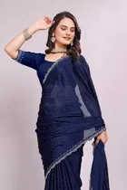 Poly Silk Embellished Saree for Women 