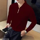 Cotton Blend T-shirt for Men, Maroon 