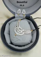 Alloy Mangalsutra with Earrings for Women 