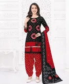 Floral Crepe Punjabi Suit Material for Women 
