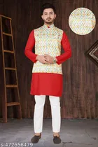 Solid Show Button Koti for Men 