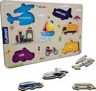 Wooden Vehicles Puzzle Board Game for Kids (Multicolor)
