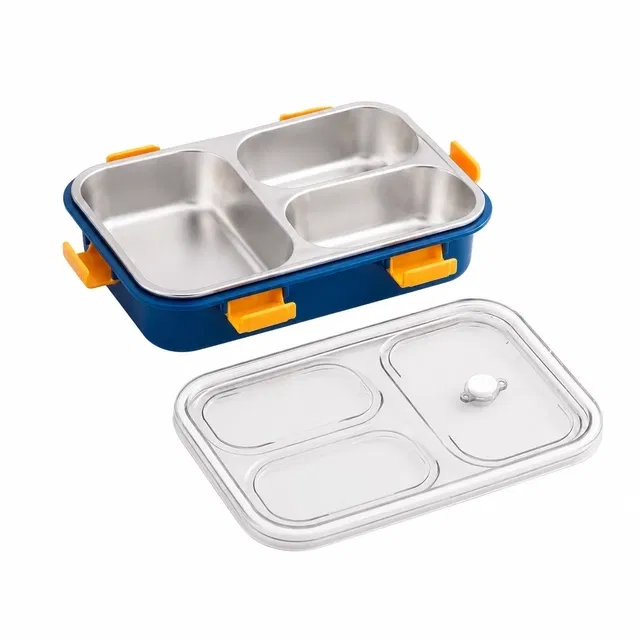 3-Compartment Stainless Steel Insulated Tiffin Box (Pack Of 1)