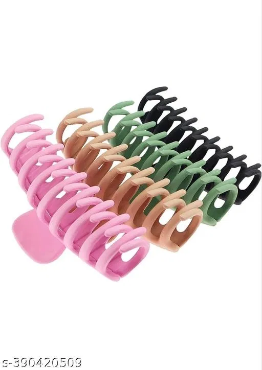 Plastic Hair Clutcher for Women & Girls (Multicolor, Pack of 4)