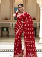Banarasi Red Art Silk Printed Saree for Women