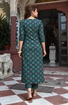Cotton Printed Women's Kurta with Pant & Dupatta Set 