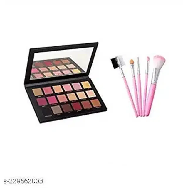 Eye Shadow Palette with 5 Pcs Makeup Brushes (Set of 2)