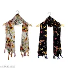 Chiffon Scarves for Women, Multicolor, Pack of 2