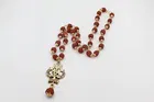 Om Trishul Rudraksha Mala With Panchmukhi Original rudraksha Gold plated mala 