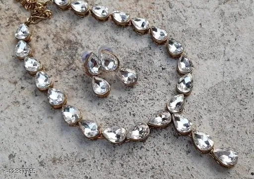Beautiful Kundan Necklace for Women & Girls, White