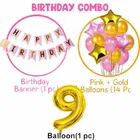 9th Happy Birthday Balloon Decoration Kit, Pink, Set of 1