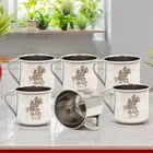 LEROYAL 6 Pcs Stainless Steel Tea Cups 