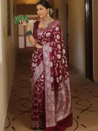 Banarasi Purple Art Silk Printed Saree for Women
