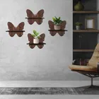KC Arts MDF Butterfly Wall Hanging Shelves 6x6 inch Pack of 4